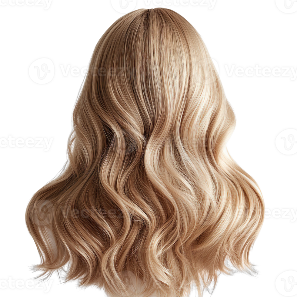 Blonde Waves Wig isolated on transparent background png