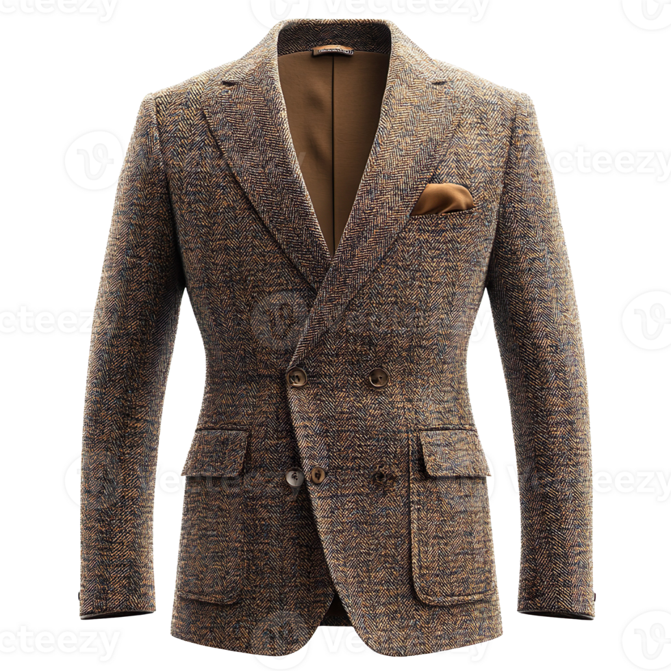 Blazer in Herringbone isolated on transparent background png