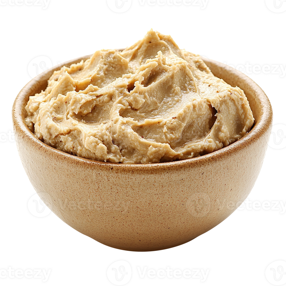 Bowl of humus isolated on transparent background png