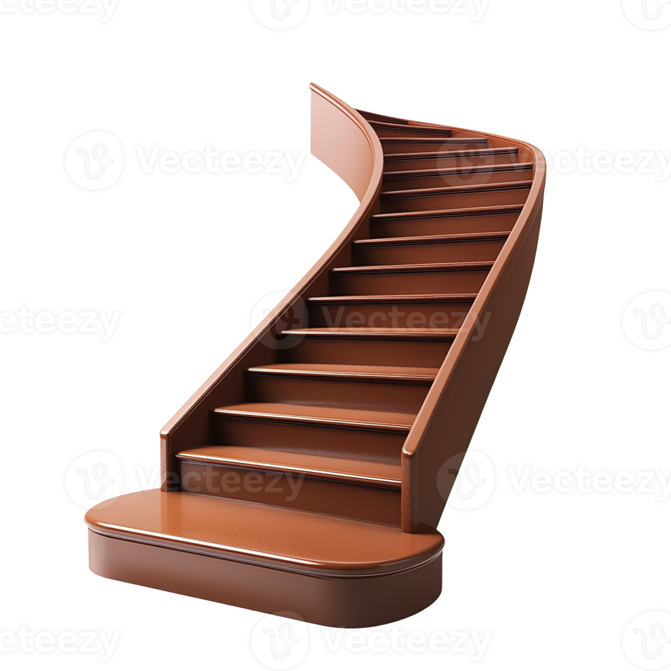 Brown stairs isolated on transparent background png