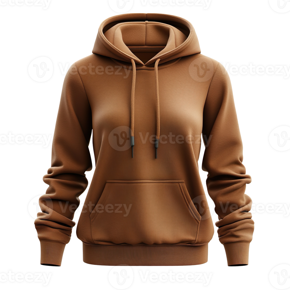 Brown hoodie isolated on transparent background png