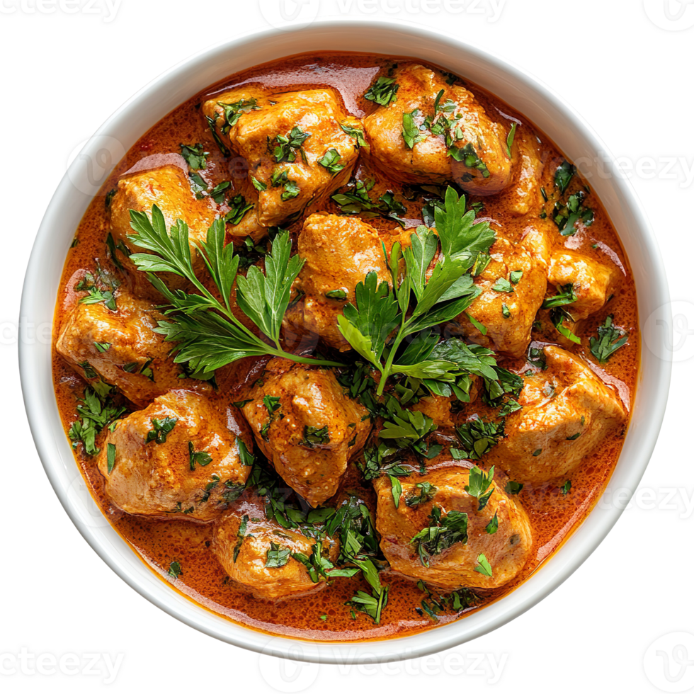 Butter chicken isolated on transparent background png