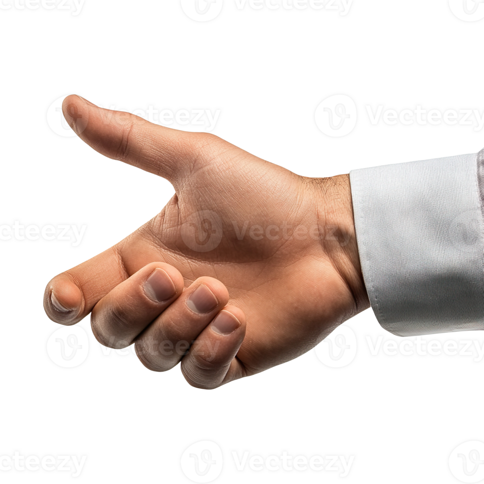 Businessman hand reaching to shake isolated on a transparent background png