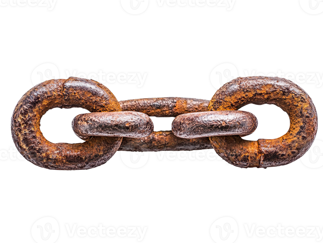 Brown rusty chain isolated on transparent background png
