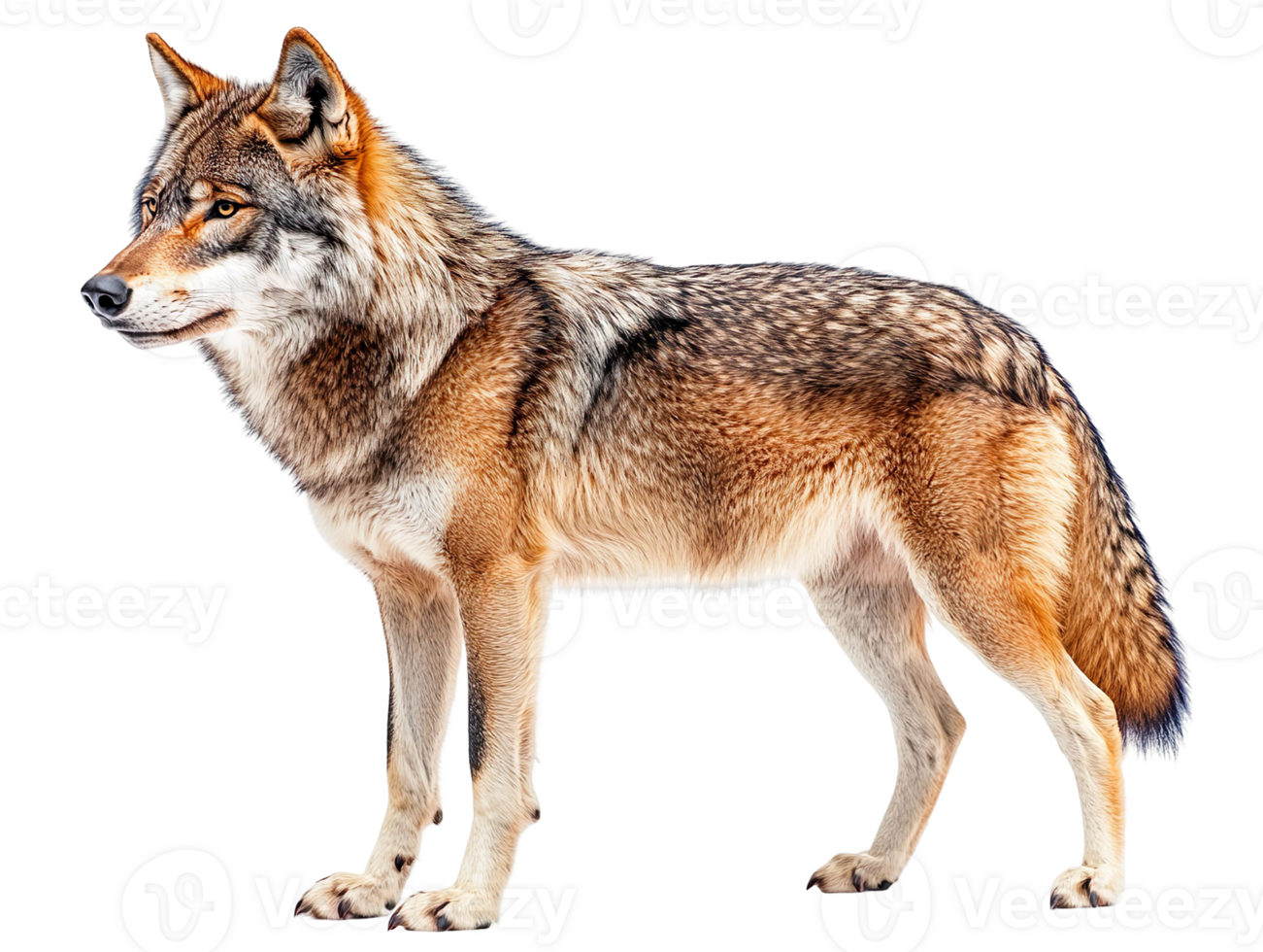 Brown Wolf isolated on transparent background png