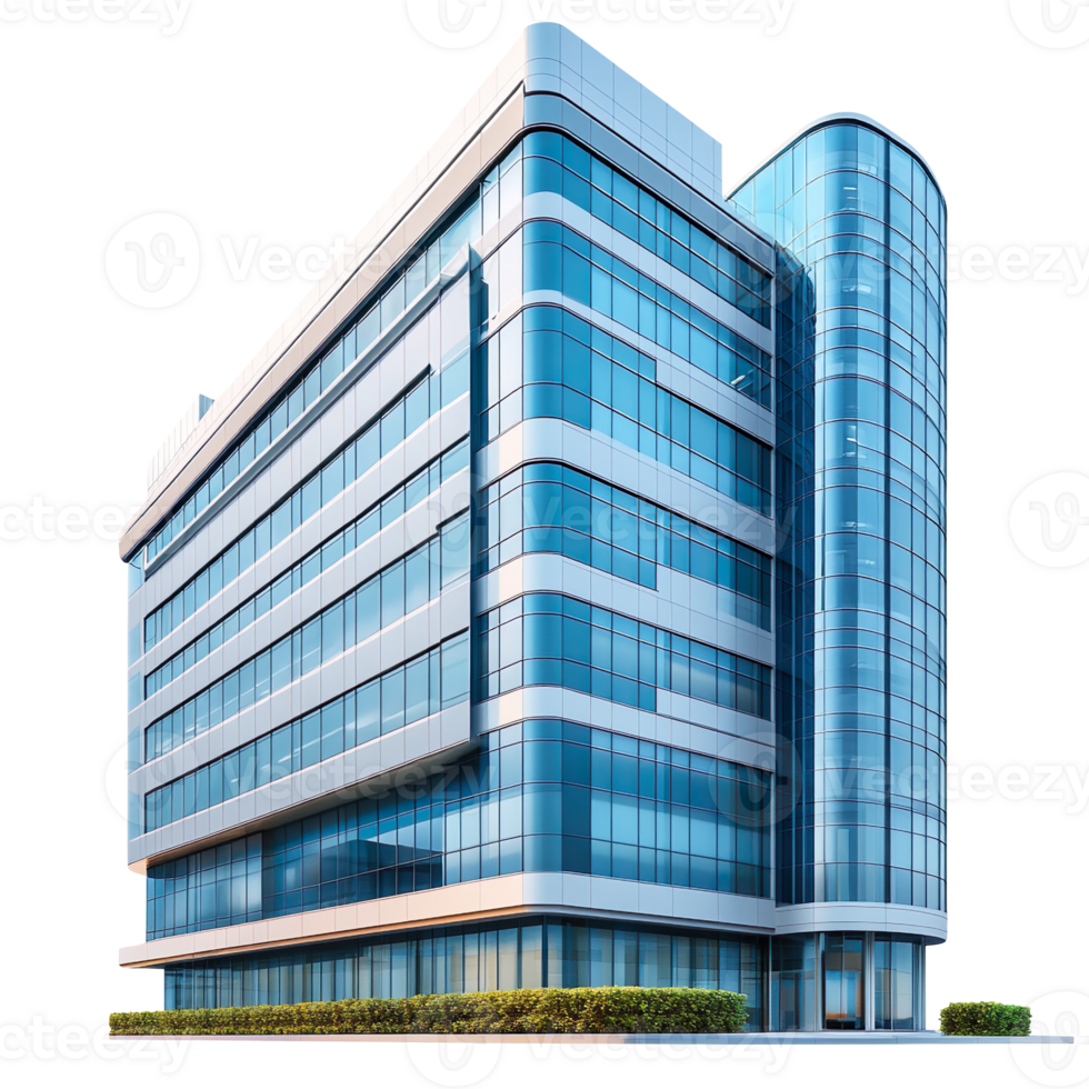 Business center building isolated on transparent background png