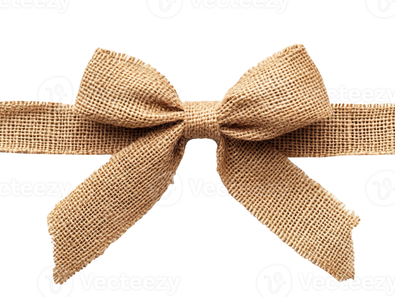 Burlap ribbon design isolated on transparent background png