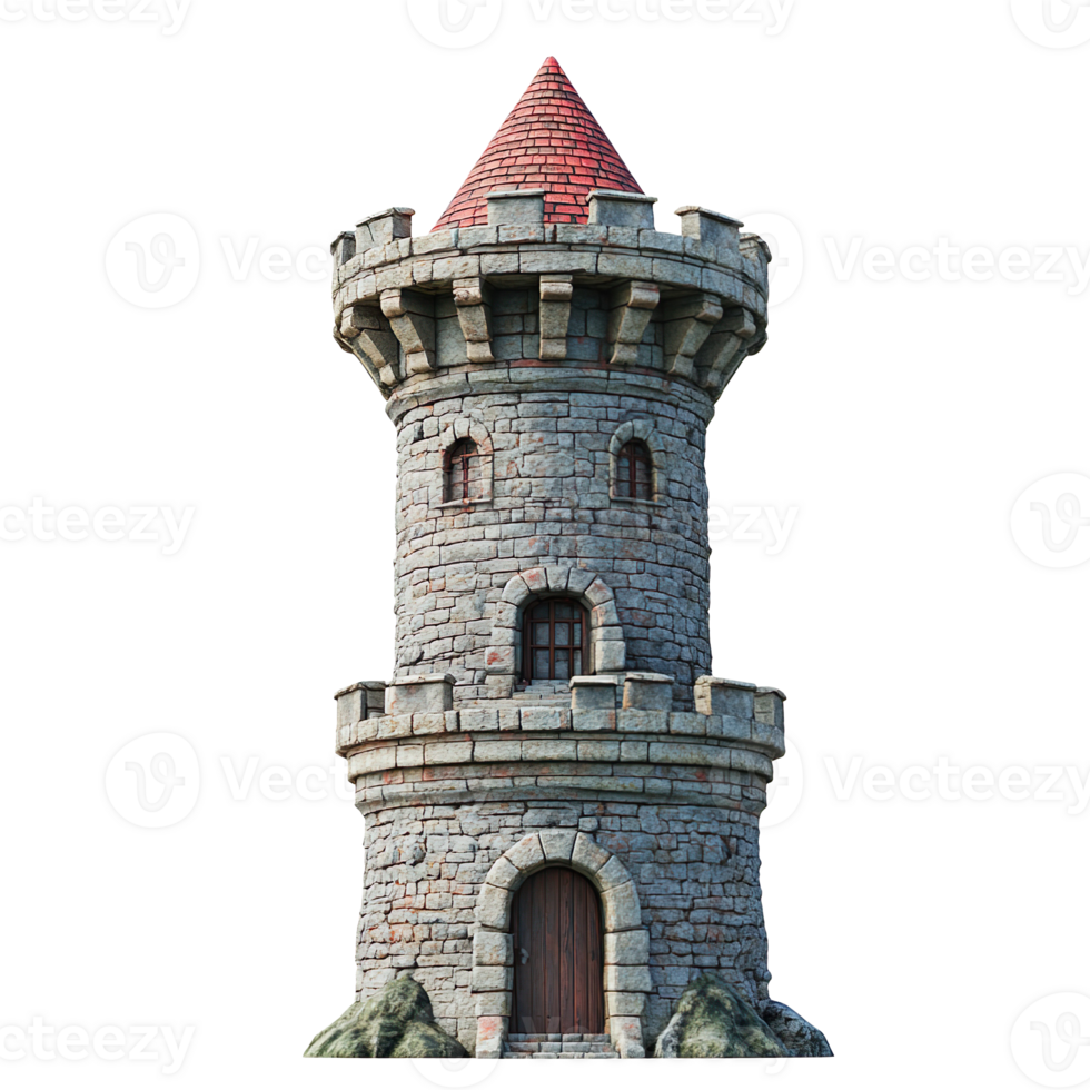 Castle Tower isolated on transparent background png