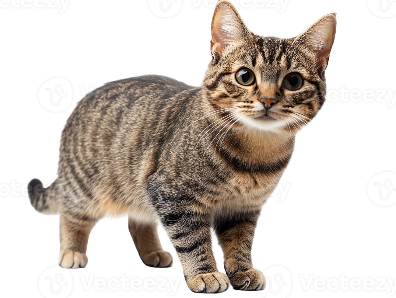 cat in full body stand isolated on transparent background png