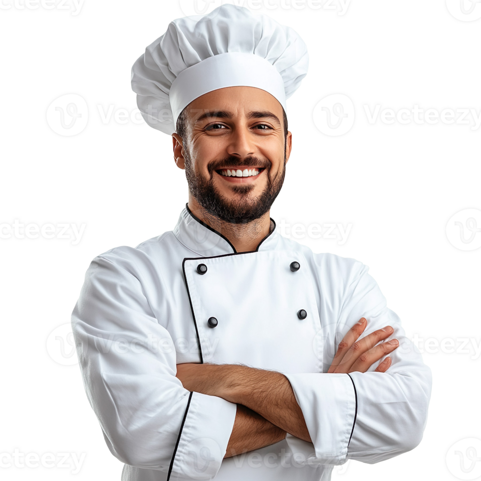 Chef smiling isolated on transparent background png