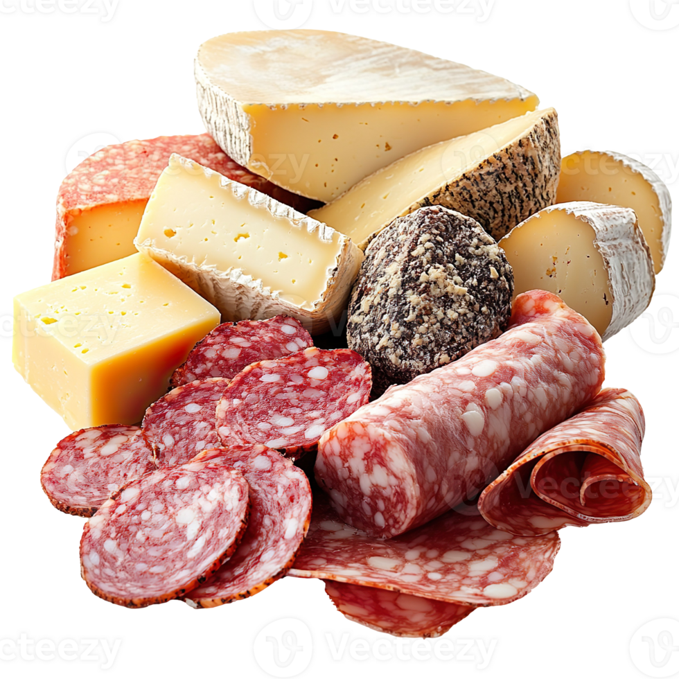 Cheese and Charcuterie isolated on transparent background png