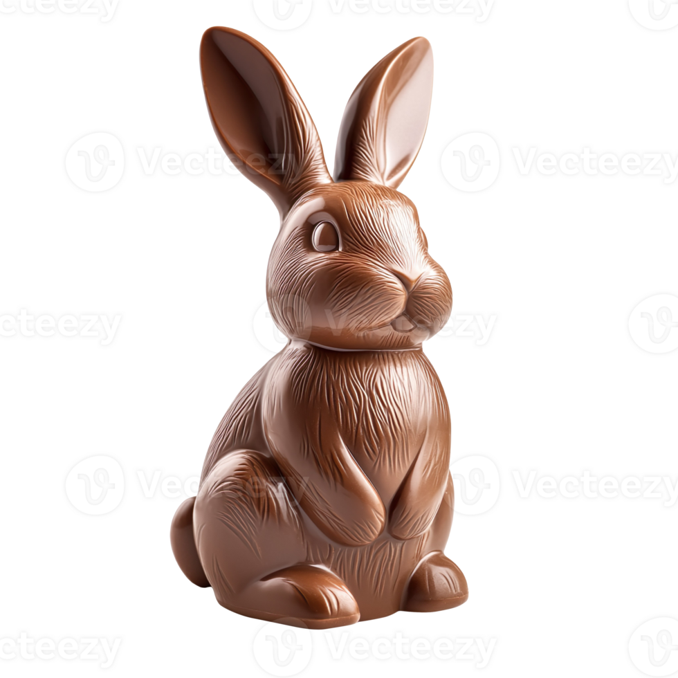 Chocolate bunny isolated on transparent background png