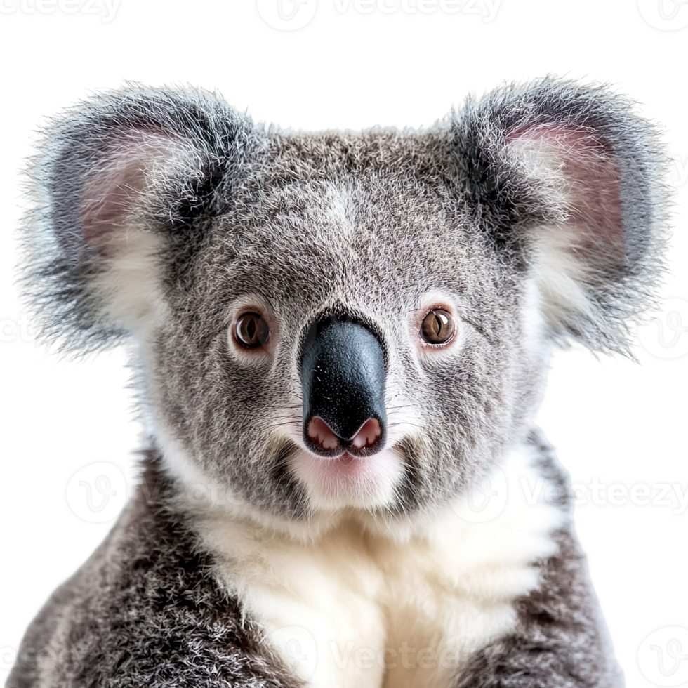 close up of a koala isolated on transparent background png