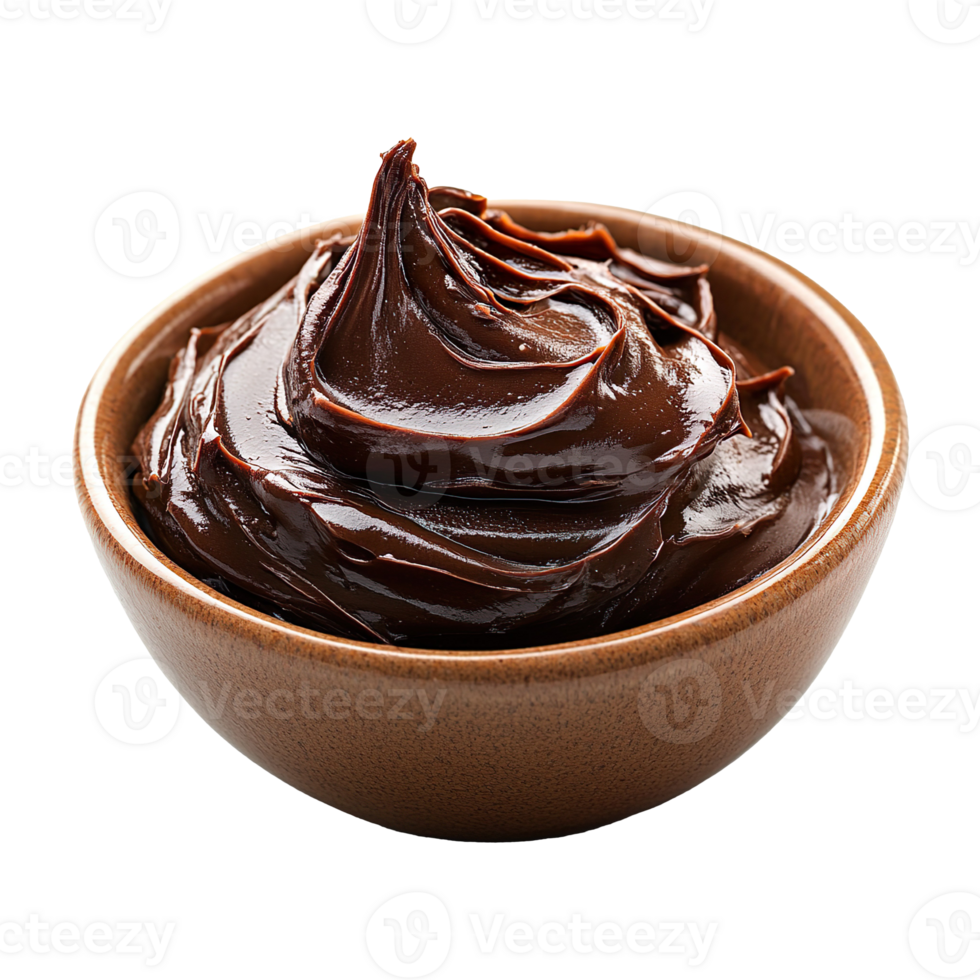 chocolate spread in bowl isolated on transparent background png