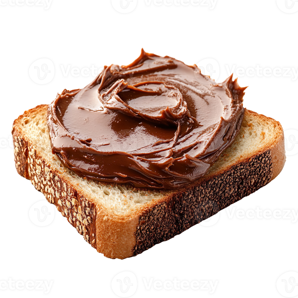 Chocolate spread on bread isolated on transparent background png