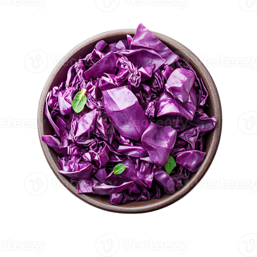 Chopped red cabbage isolated on transparent background png
