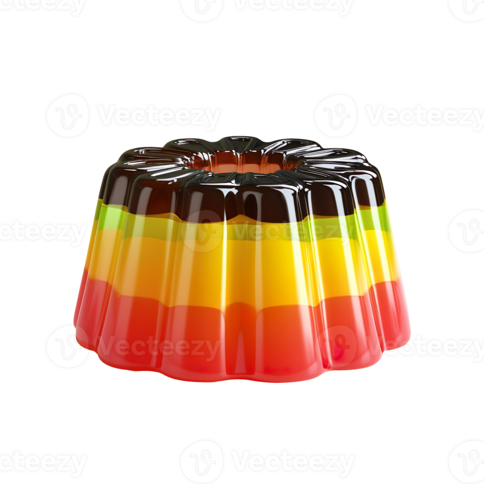 Colorful jelly pudding isolated on transparent background png