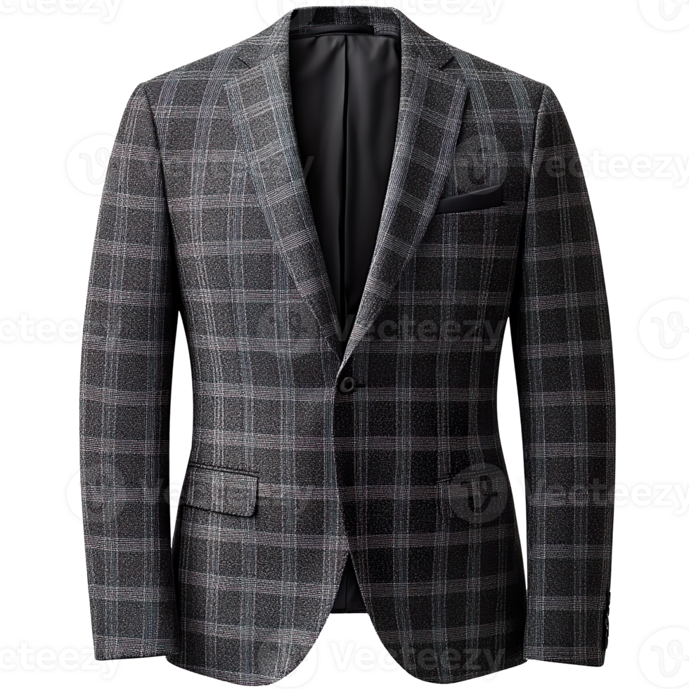 Classic Windowpane Check Jacket isolated on transparent background png