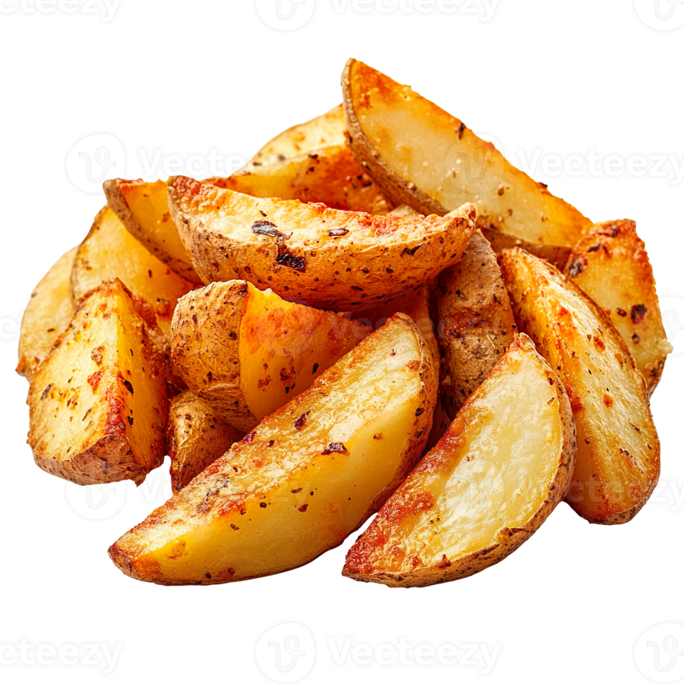 Crispy Potato Wedges isolated on transparent background png
