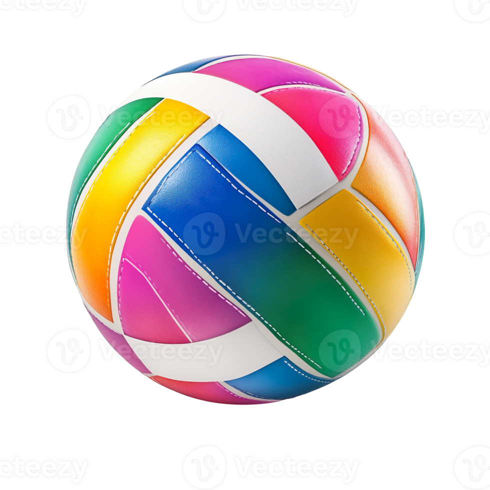 Colorful volleyball isolated on transparent background png