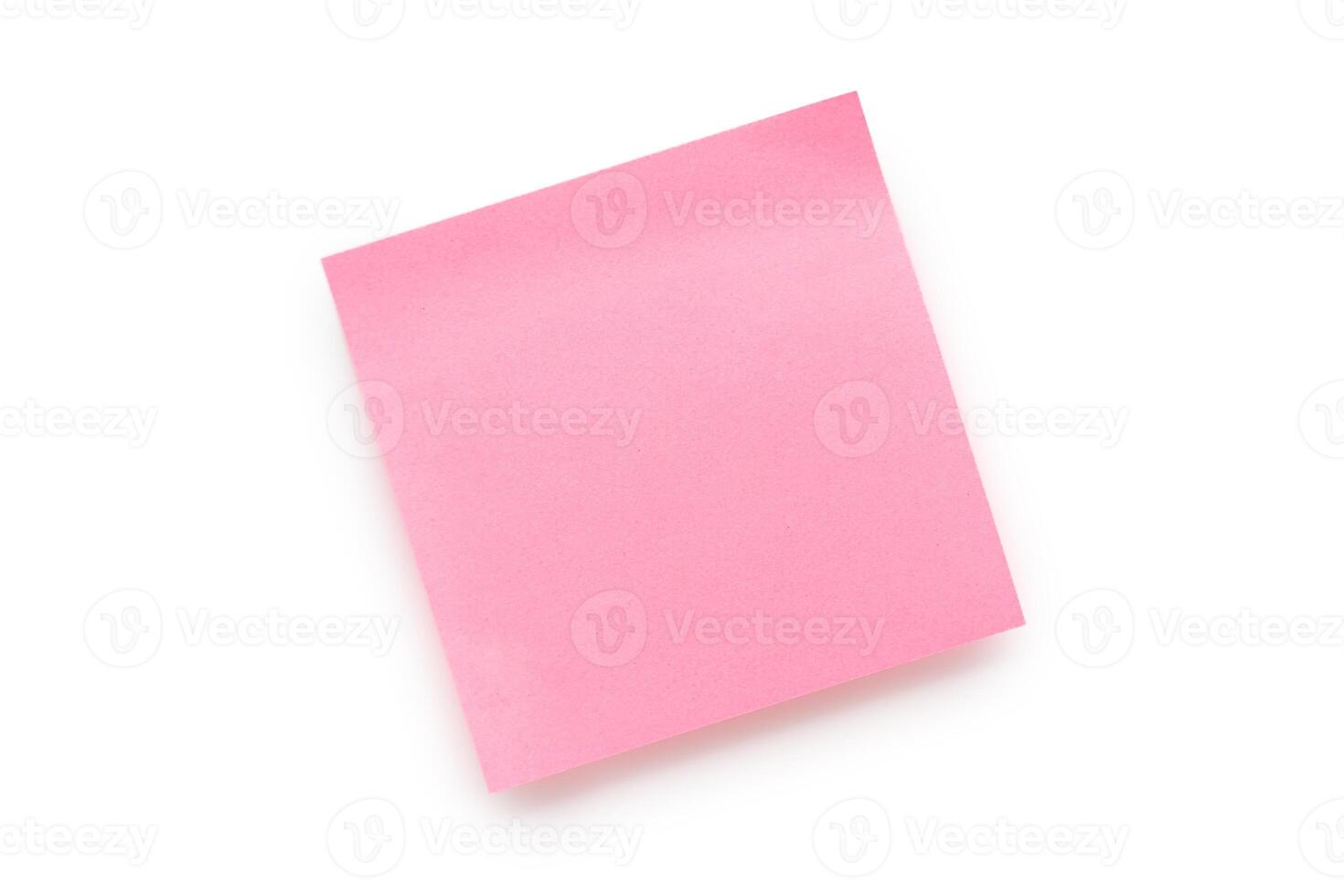 Pink sticky note isolated on white background with clipping path. photo