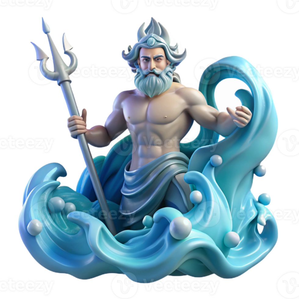 magnificent contemporary A Stoic Poseidon Commanding the Waves W authentic png