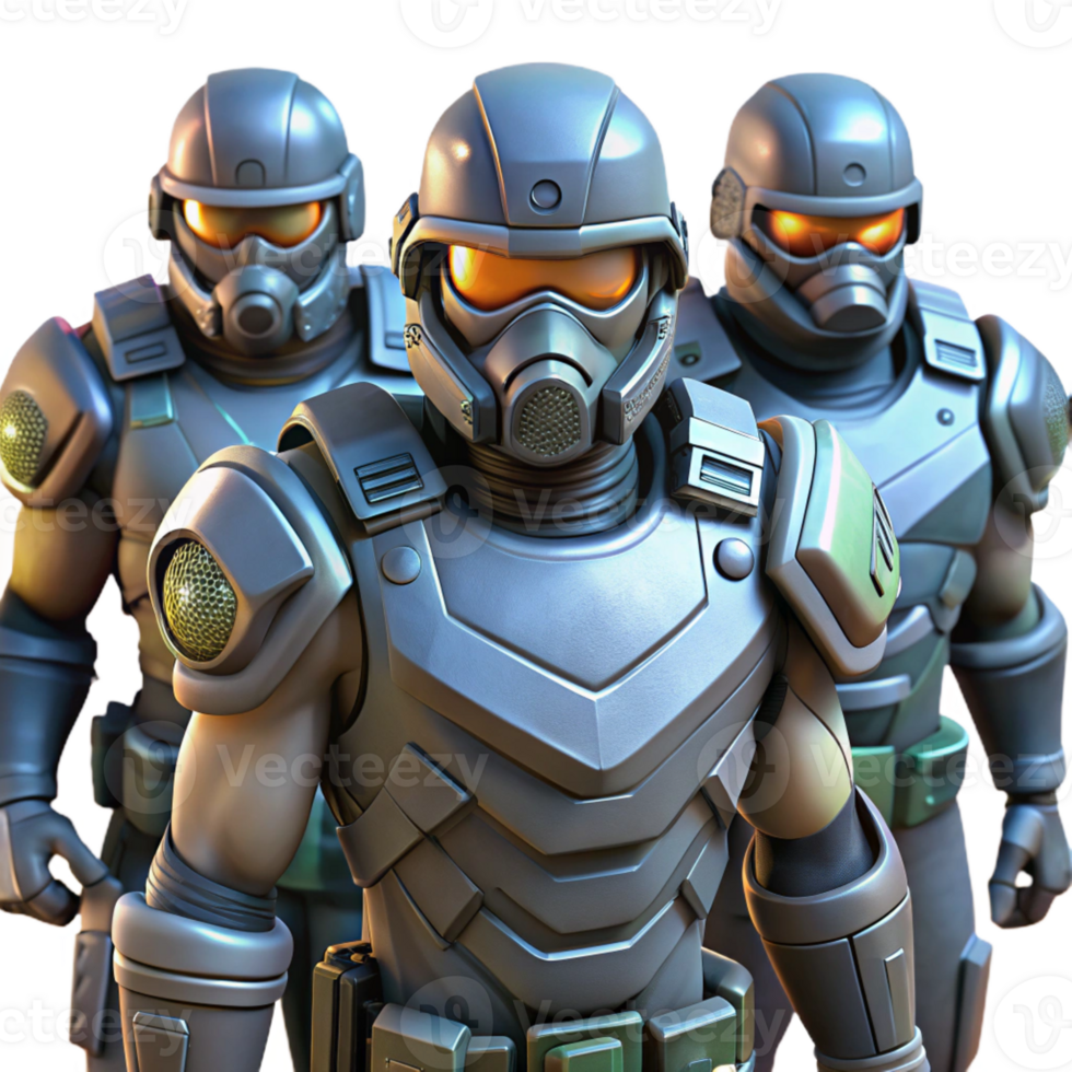 serene rustic A Group of Genetically Modified Soldiers professional png