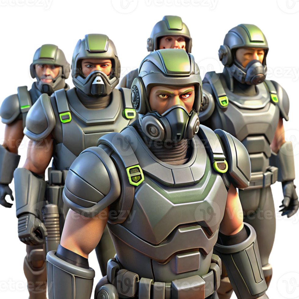 beautiful rustic A Group of Genetically Modified Soldiers premium png