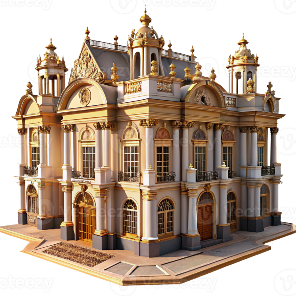 serene classic A Grand Baroque Palace Ornate Details And high quality png