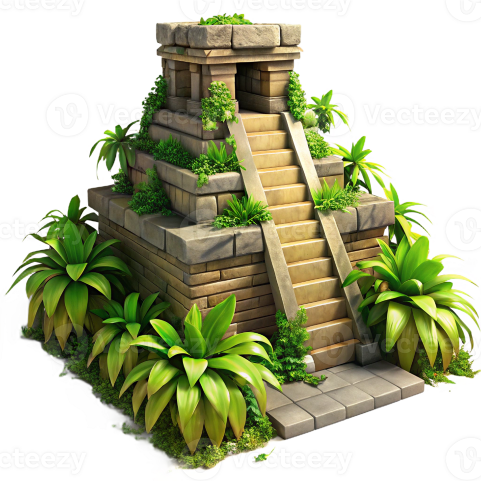 serene abstract A Crumbling Mayan Pyramid Overgrown With high quality png