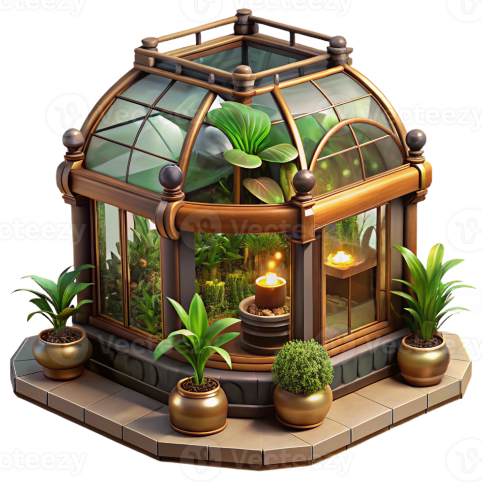 vibrant classic A Steampunk Greenhouse Filled with Exoti genuine png