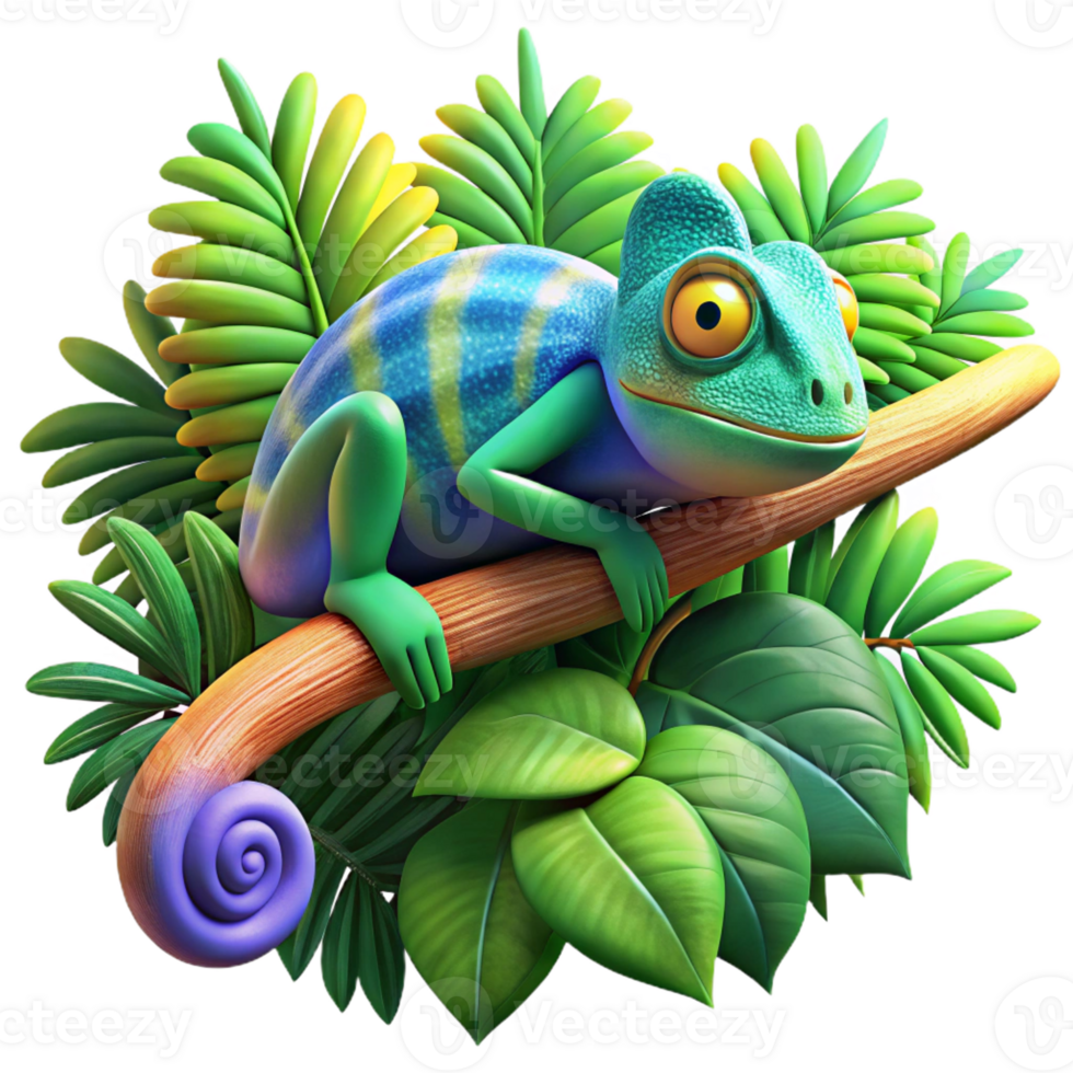 magnificent modern A Vibrant Chameleon Clinging to a Branch exclusive png