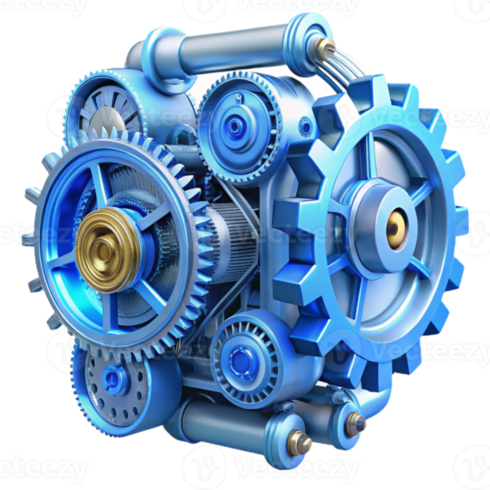 impressive modern A Close Up of a Complex Steampunk Clockwor professional png