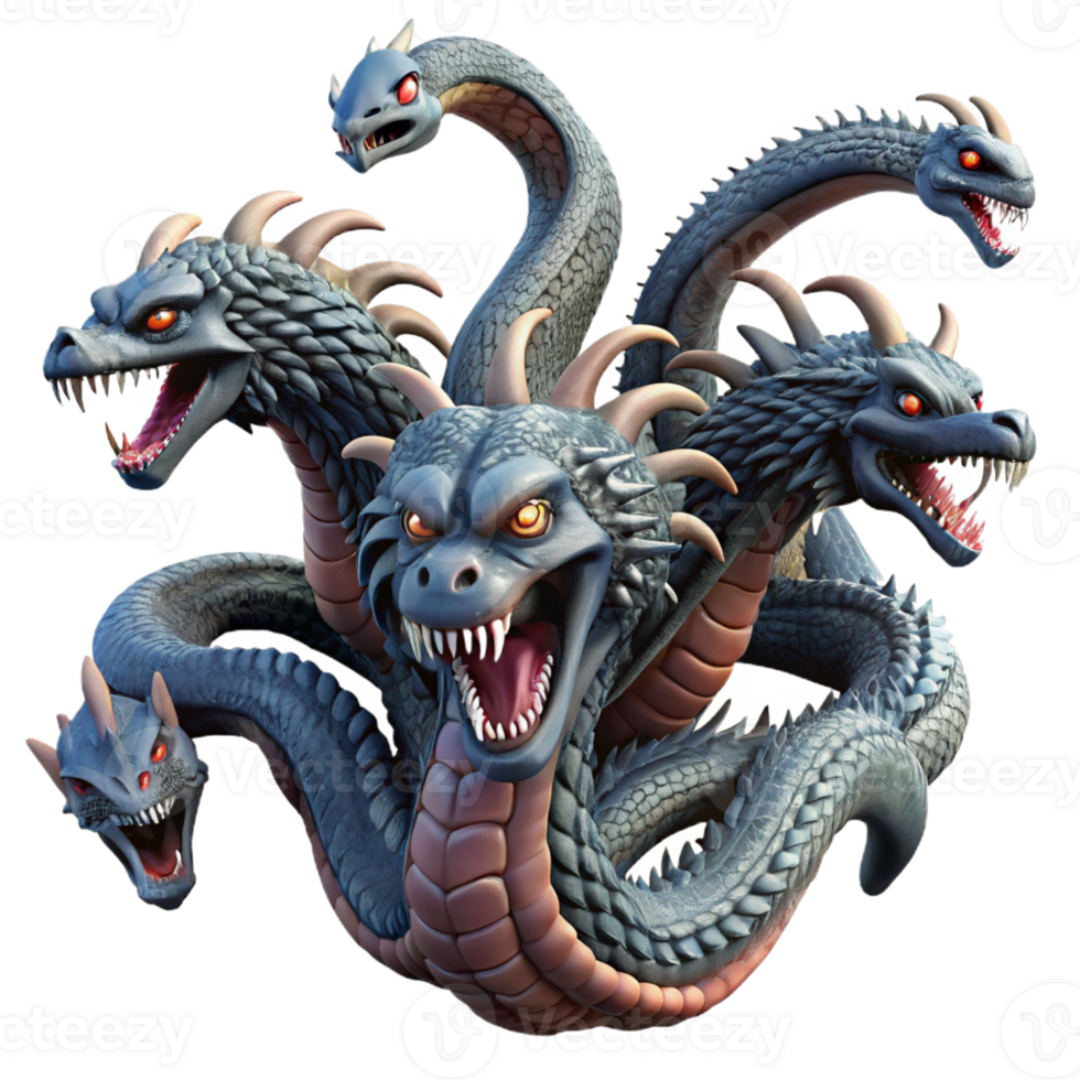 elegant contemporary A Hydra Regenerating Its Heads Intricate premium png