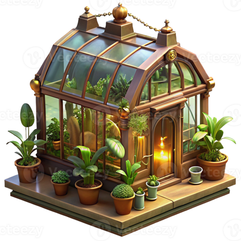 extraordinary abstract A Steampunk Greenhouse Filled with Exotic genuine png