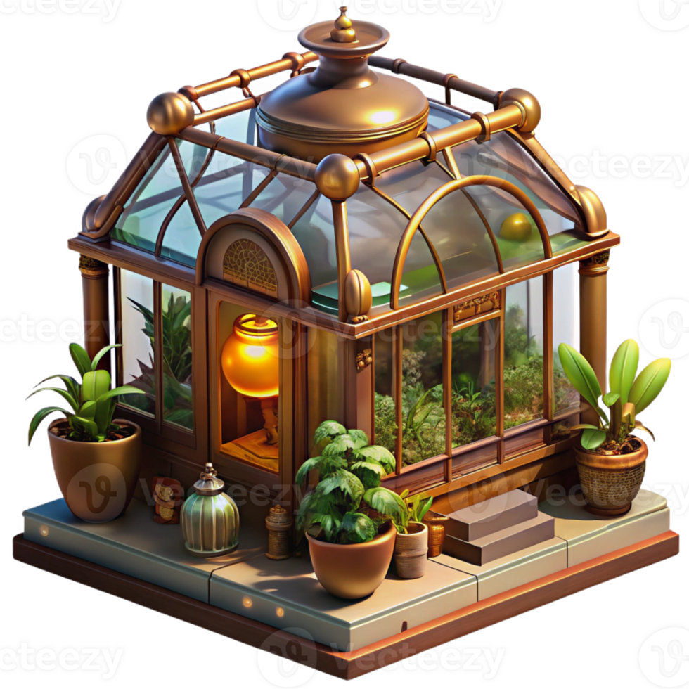 magnificent rustic A Steampunk Greenhouse Filled with Exoti high resolution png