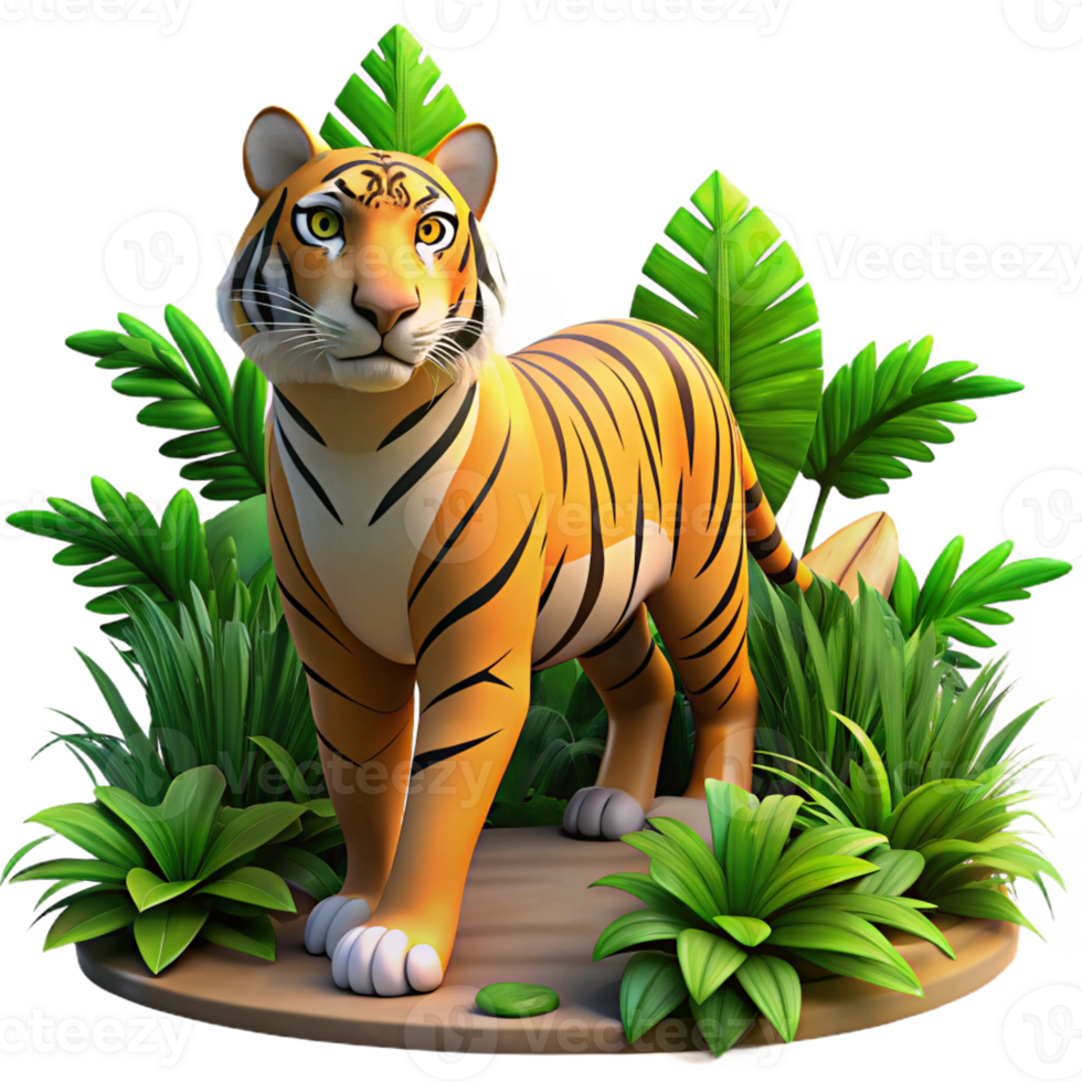 serene creative A Majestic Tiger Prowling Through the Jung high resolution png