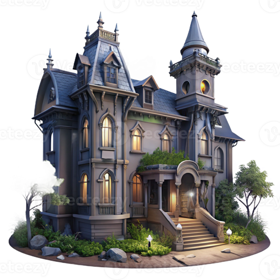 magnificent vintage A Dilapidated Victorian Mansion Overgrown exclusive png