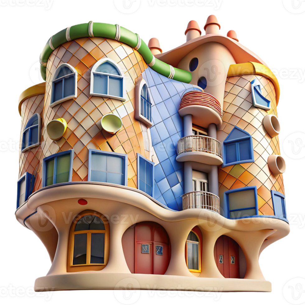 elegant traditional A Gaudi Inspired Apartment Building with C png