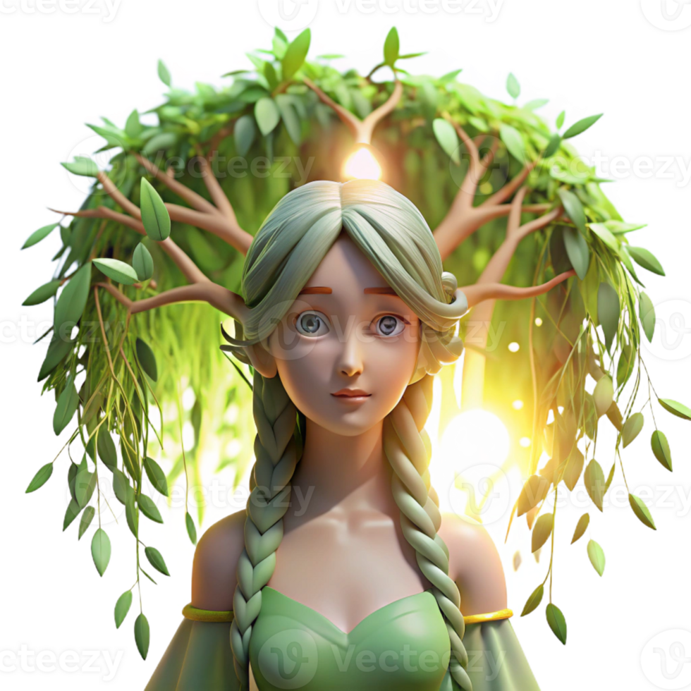 magnificent abstract A Serene Dryad Emerging from a Willow Tre authentic png