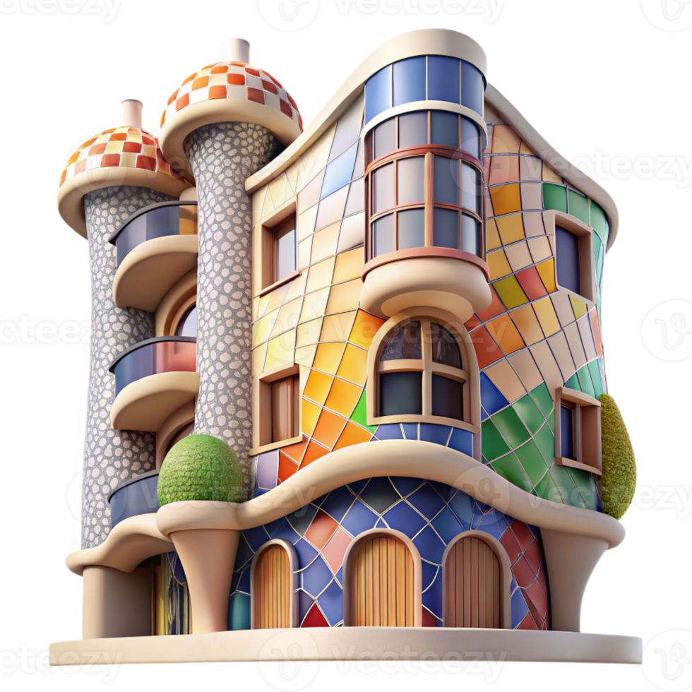 stunning classic A Gaudi Inspired Apartment Building with C professional png