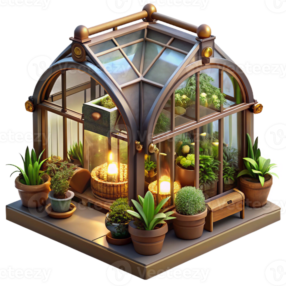 stunning creative A Steampunk Greenhouse Filled with Exotic genuine png