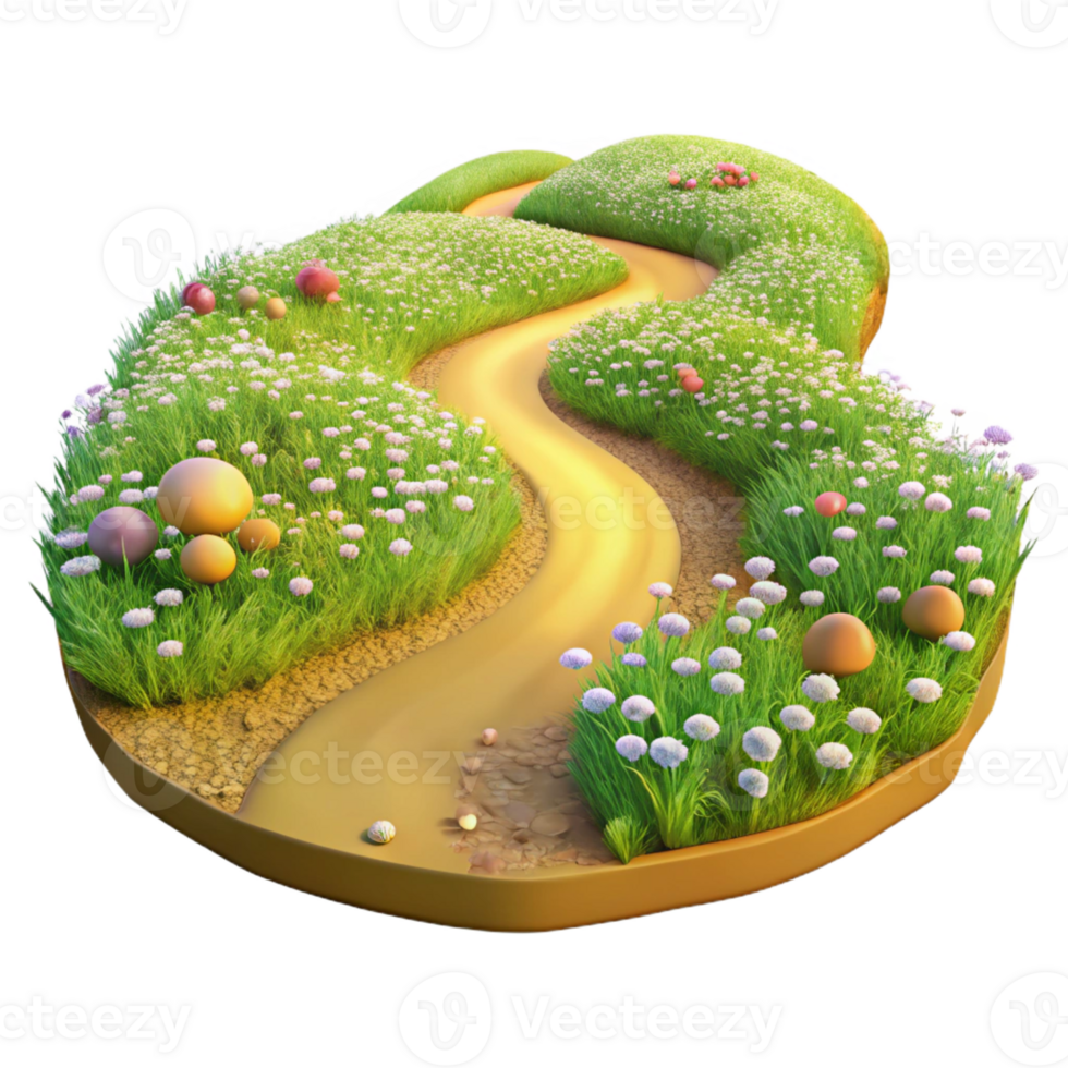 impressive abstract A Winding Dirt Path Through a Field of Wi genuine png