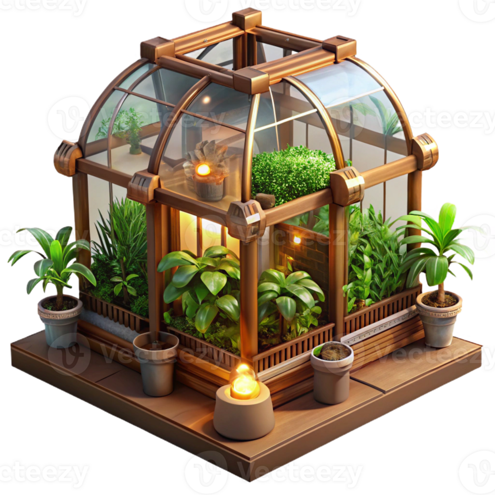 impressive modern A Steampunk Greenhouse Filled with Exotic high resolution png