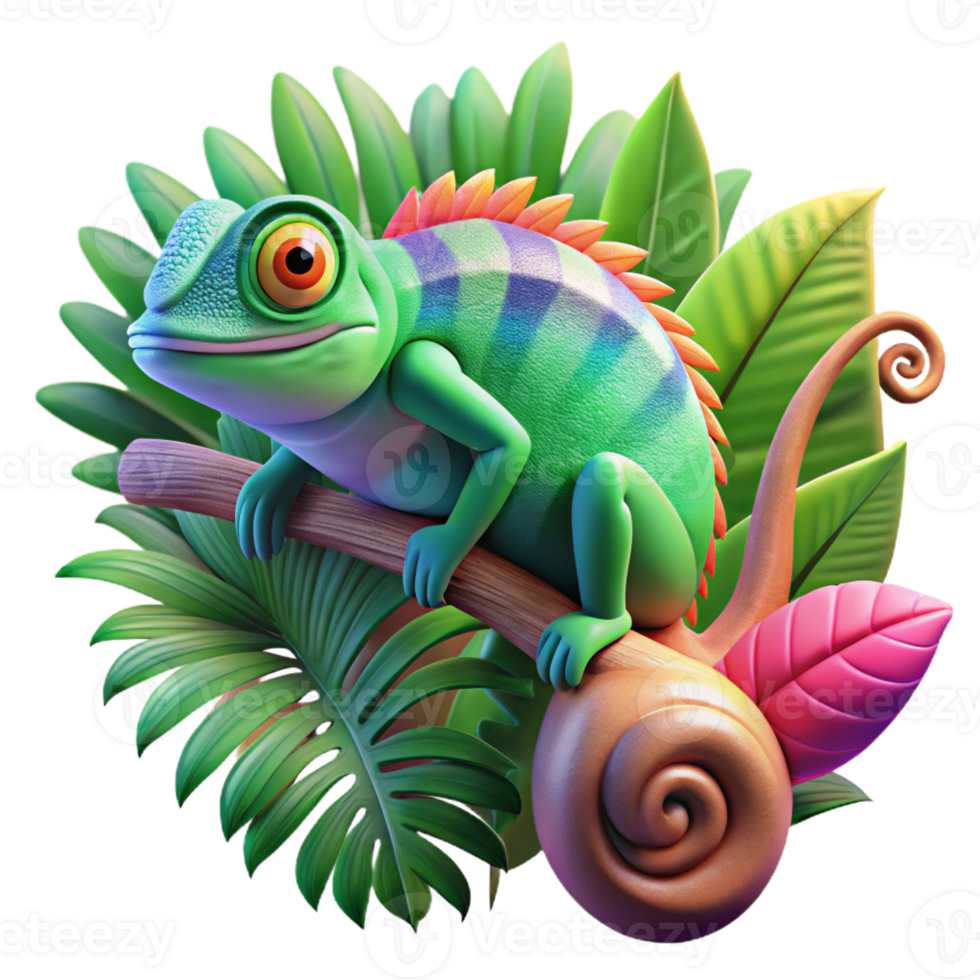wonderful minimalist A Vibrant Chameleon Clinging to a Branch exclusive png