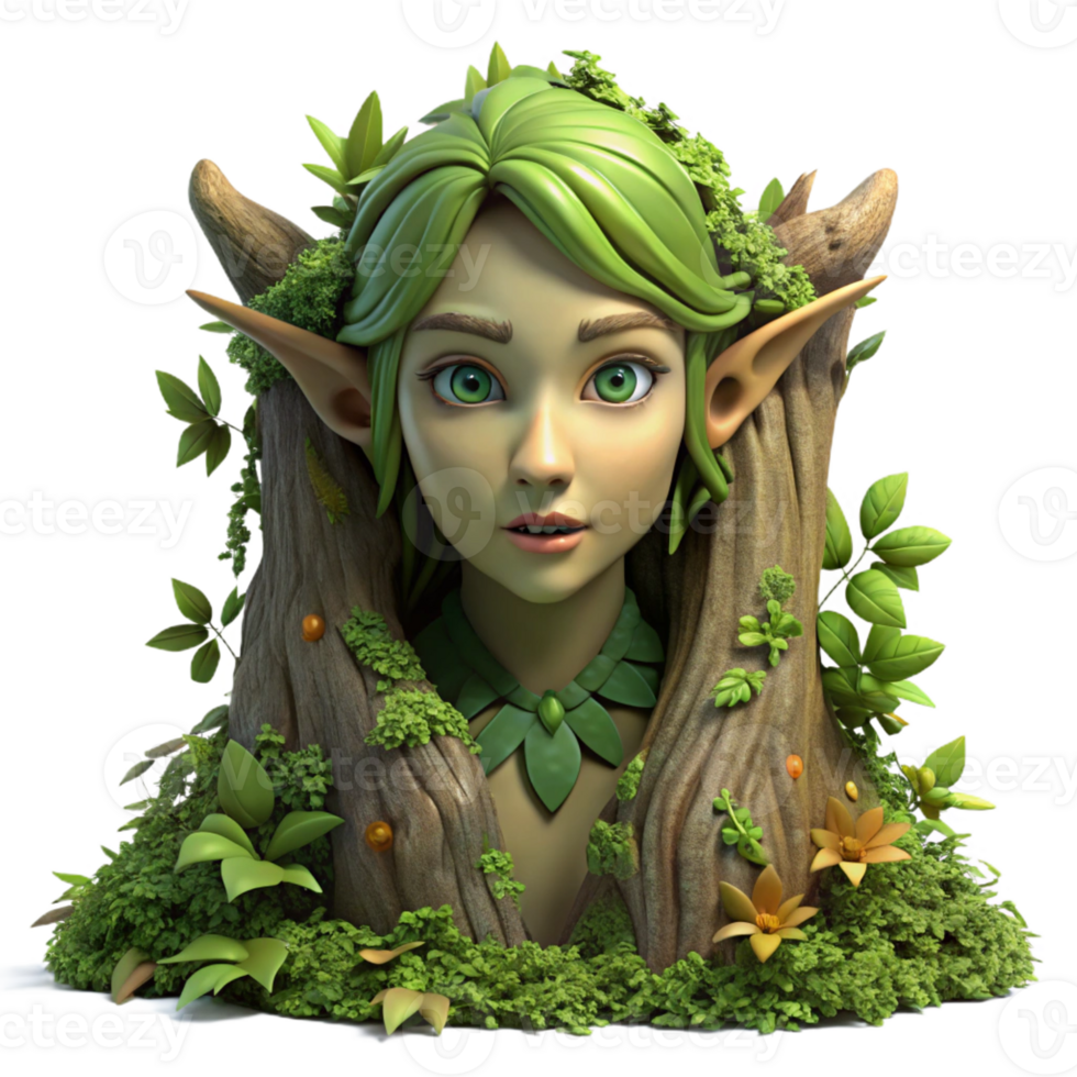extraordinary abstract A Dryad Emerging from a Tree Trunk Covere exclusive png