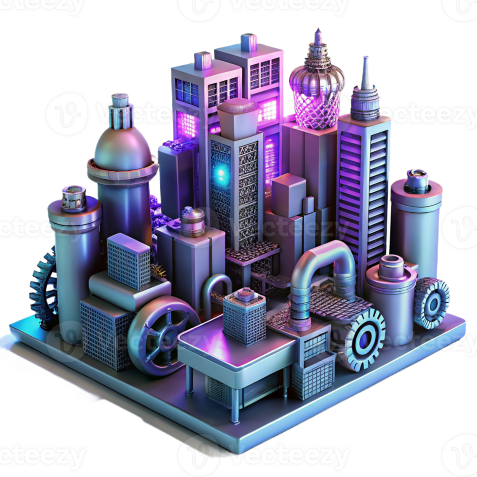 elegant creative A Steampunk Cityscape Towering Building high quality png