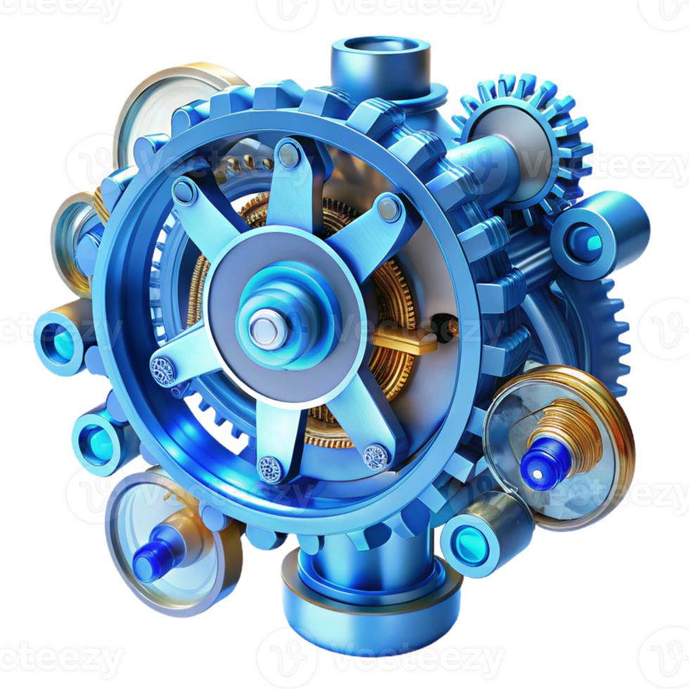 impressive modern A Close Up of a Complex Steampunk Clockwor png
