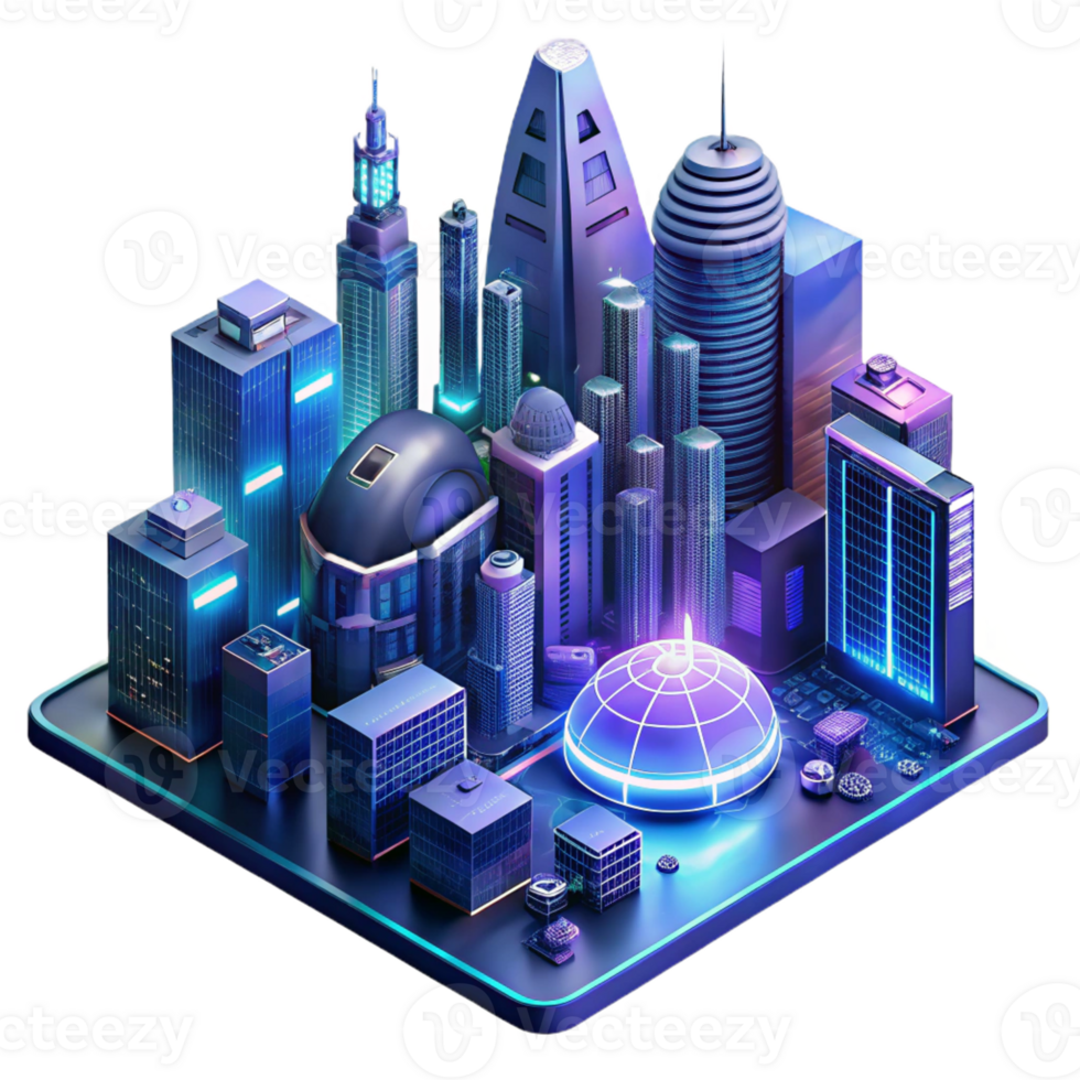 elegant rustic A Futuristic Cyberpunk City Neon Lights R professional png
