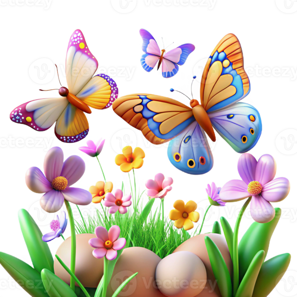 magnificent abstract A Group of Butterflies Fluttering Around A original png